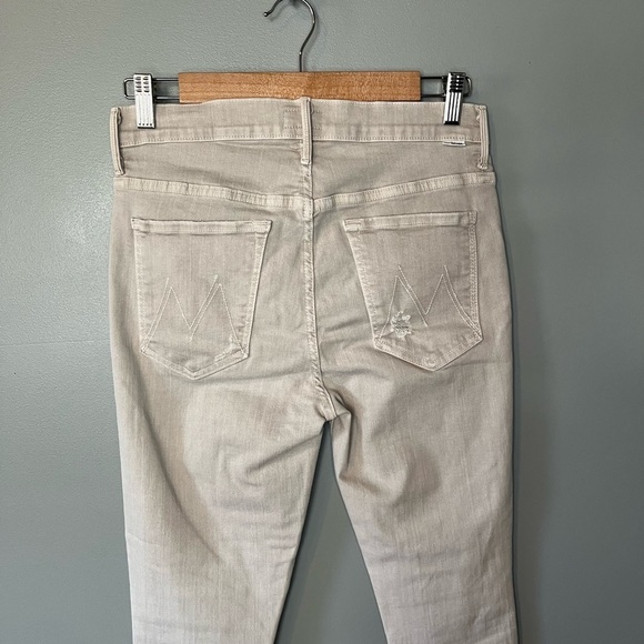 MOTHER Stunner Zip Ankle Step Fray Sexy Just Walked Into Town Sandy Beige - Picture 8 of 14